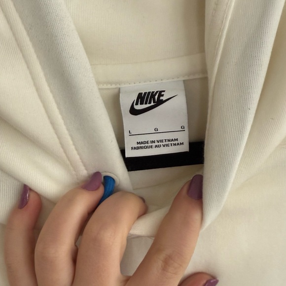 Men's Nike White/Gray Sportswear Swoosh Tech Fleece Pullover Hoodie - Picture 2 of 4